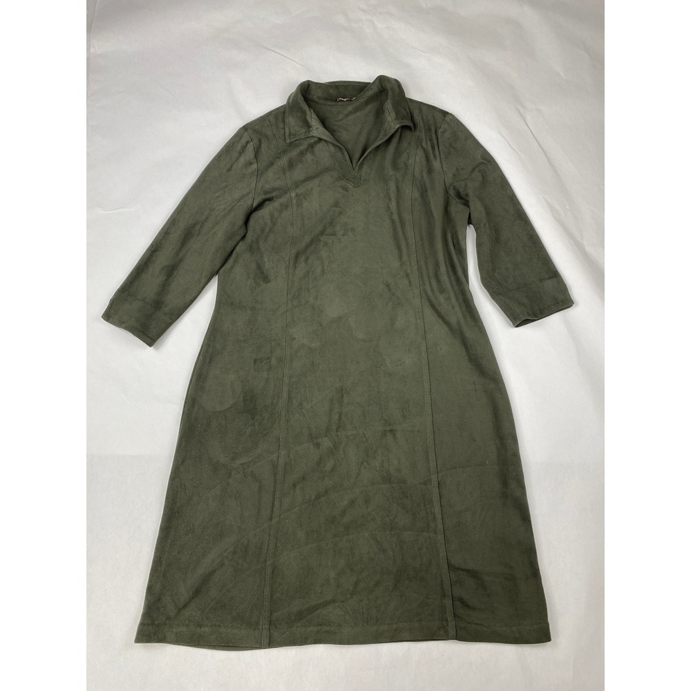 J. McLaughlin Dress Women's Size XL Green Faux Suede